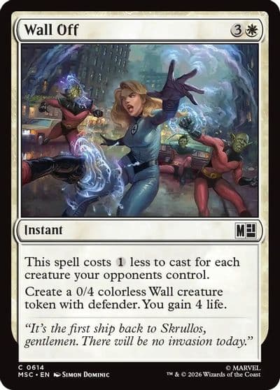 Wall Off Commander: Marvel Super Heroes Magic card