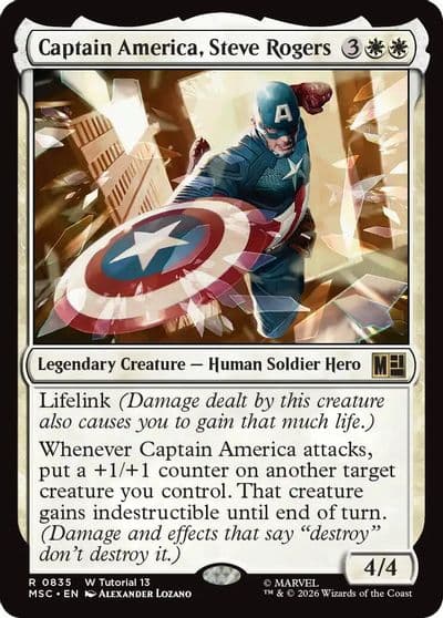 Captain America Steve Rogers 0835 Commander: Marvel Super Heroes Magic card