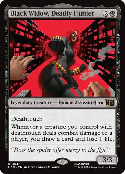 Black Widow Deadly Hunter Commander: Marvel Super Heroes Magic card