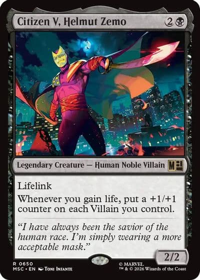 Citizen V Helmut Zemo Commander: Marvel Super Heroes Magic card