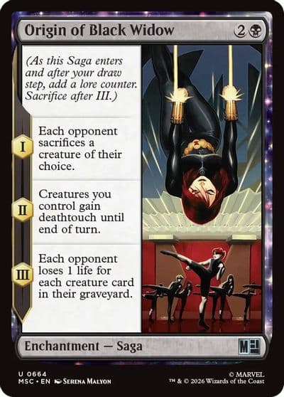 Origin of Black Widow Commander: Marvel Super Heroes Magic card