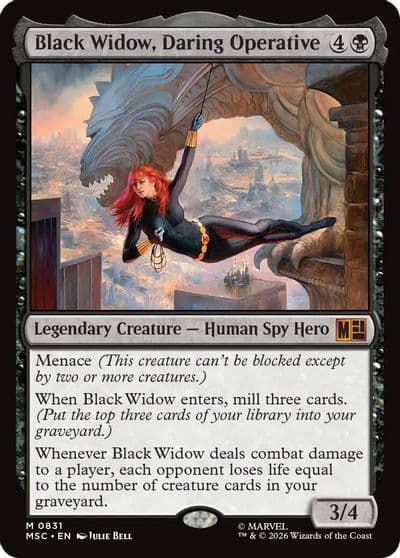 Black Widow Daring Operative Commander: Marvel Super Heroes Magic card