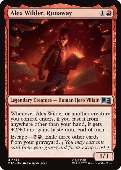 Alex Wilder Runaway Commander: Marvel Super Heroes Magic card