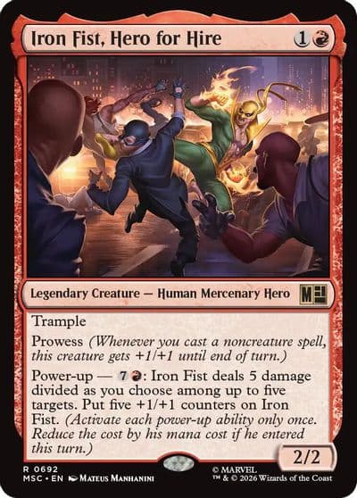 Iron Fist Hero for Hire Commander: Marvel Super Heroes Magic card