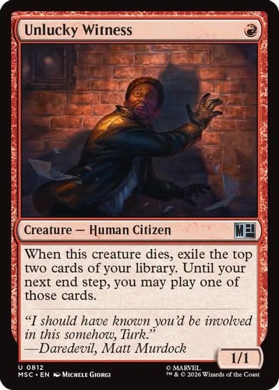 Unlucky Witness Commander: Marvel Super Heroes Magic card