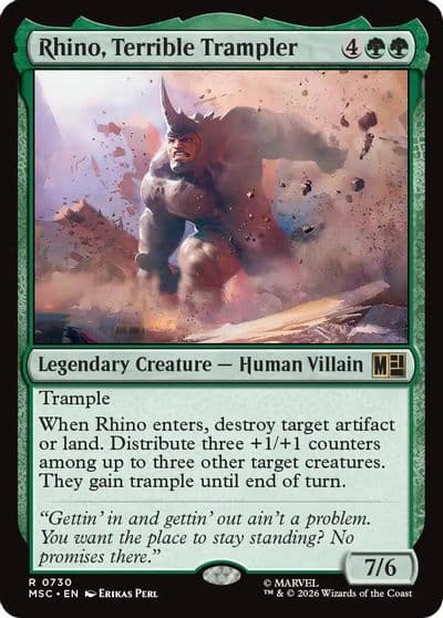 Rhino Terrible Trampler Commander: Marvel Super Heroes Magic card