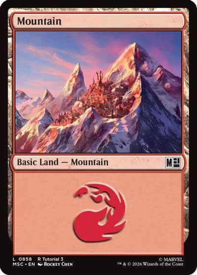 Mountain 0858 Commander: Marvel Super Heroes Magic card