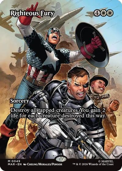 Righteous Fury Borderless Marvel Universe Eternal-Legal Magic card