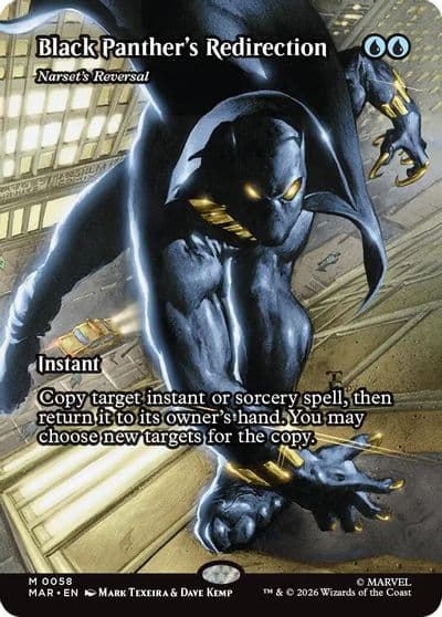 Black Panthers Redirection Narsets Reversal Borderless Marvel Universe Eternal-Legal Magic card