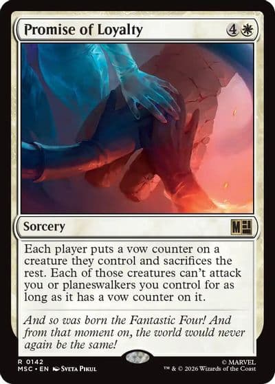 Promise of Loyalty Surge Foil Commander: Marvel Super Heroes Magic card