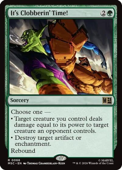 Its Clobberin Time Surge Foil Commander: Marvel Super Heroes Magic card