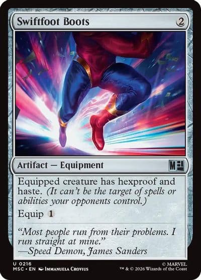 Swiftfoot Boots Surge Foil Commander: Marvel Super Heroes Magic card