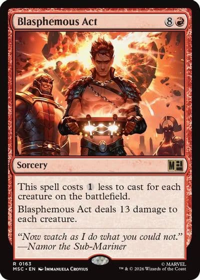 Blasphemous Act Surge Foil Commander: Marvel Super Heroes Magic card