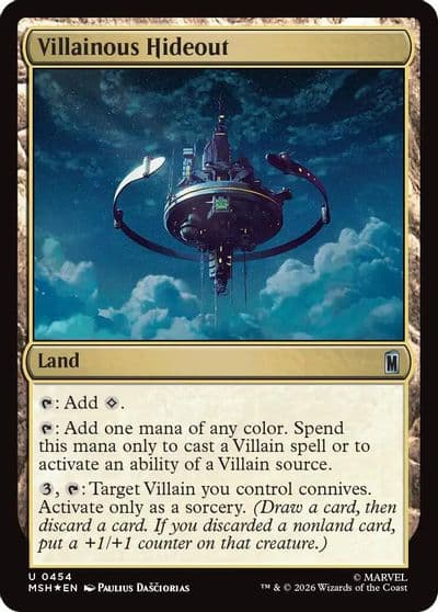Villainous Hideout Surge Foil Marvel Super Heroes Magic card
