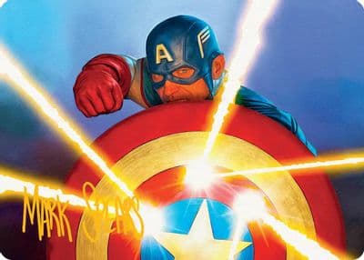 Captains Defense Art Card Gold Stamped Signature Art Series: Marvel Super Heroes Magic card