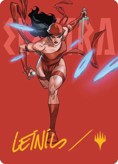 Elektra Daughter of the Hand Art Card Gold Stamped Signature Art Series: Marvel Super Heroes Magic card