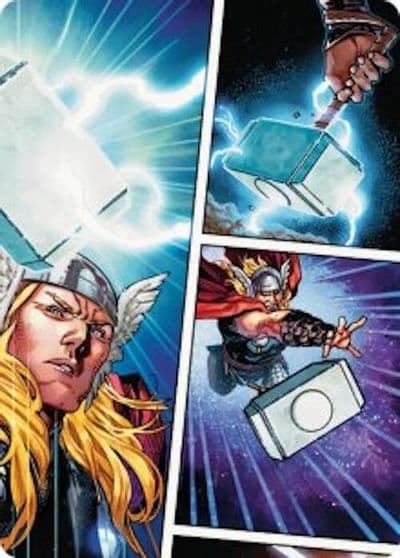 Mjolnir Hammer of Thor Art Card Art Series: Marvel Super Heroes Magic card