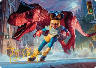 Moon Girl and Devil Dinosaur Art Card Gold Stamped Signature Art Series: Marvel Super Heroes Magic card