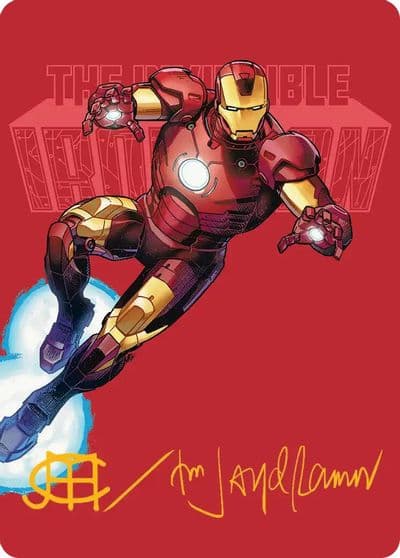 The Invincible Iron Man Art Card Gold Stamped Signature Art Series: Marvel Super Heroes Magic card