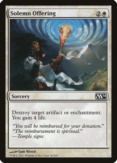 Solemn Offering Magic 2014 (M14) Magic card