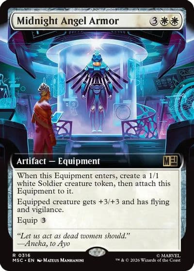 Midnight Angel Armor Extended Art Commander: Marvel Super Heroes Magic card