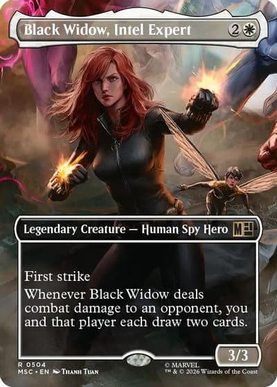 Black Widow Intel Expert Borderless Commander: Marvel Super Heroes Magic card