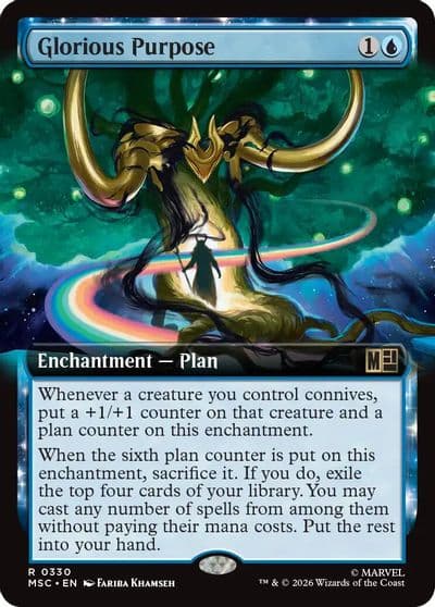 Glorious Purpose Extended Art Commander: Marvel Super Heroes Magic card