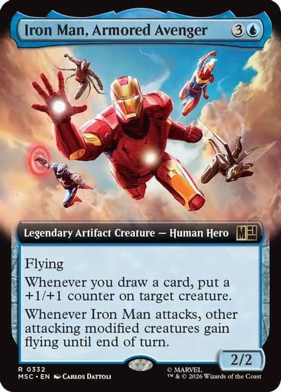 Iron Man Armored Avenger Extended Art Commander: Marvel Super Heroes Magic card