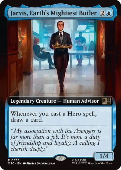 Jarvis Earths Mightiest Butler Extended Art Commander: Marvel Super Heroes Magic card