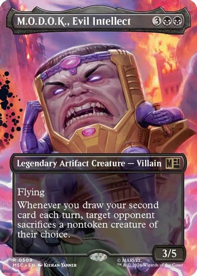 MODOK Evil Intellect Borderless Commander: Marvel Super Heroes Magic card