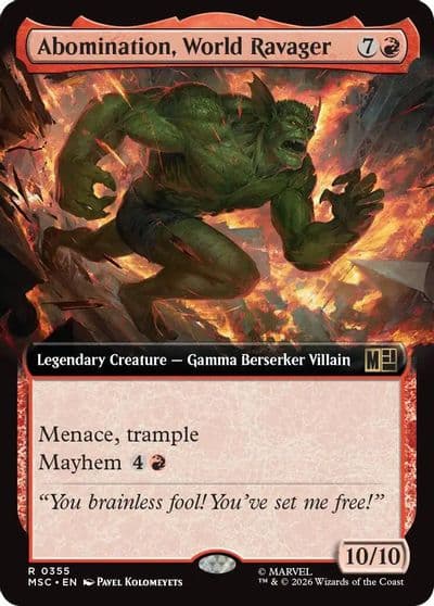 Abomination World Ravager Extended Art Commander: Marvel Super Heroes Magic card