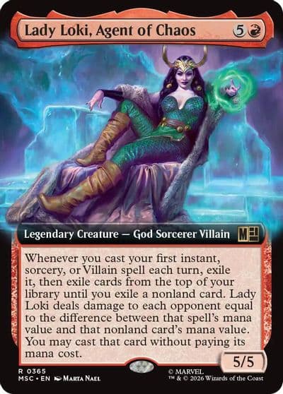 Lady Loki Agent of Chaos Extended Art Commander: Marvel Super Heroes Magic card