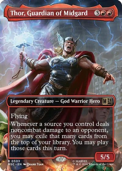Thor Guardian of Midgard Borderless Commander: Marvel Super Heroes Magic card