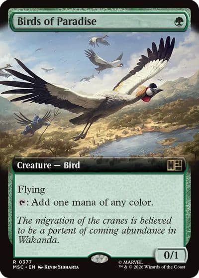 Birds of Paradise Extended Art Commander: Marvel Super Heroes Magic card