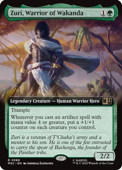 Zuri Warrior of Wakanda Extended Art Commander: Marvel Super Heroes Magic card