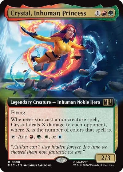 Crystal Inhuman Princess Extended Art Commander: Marvel Super Heroes Magic card