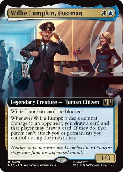 Willie Lumpkin Postman Extended Art Commander: Marvel Super Heroes Magic card