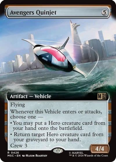 Avengers Quinjet Extended Art Commander: Marvel Super Heroes Magic card