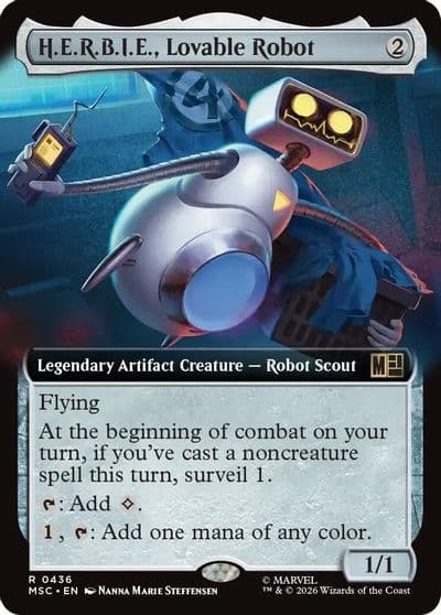 HERBIE Lovable Robot Extended Art Commander: Marvel Super Heroes Magic card