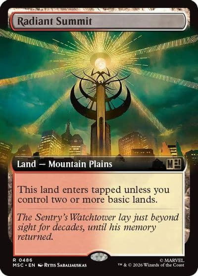 Radiant Summit Extended Art Commander: Marvel Super Heroes Magic card