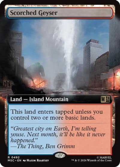 Scorched Geyser Extended Art Commander: Marvel Super Heroes Magic card