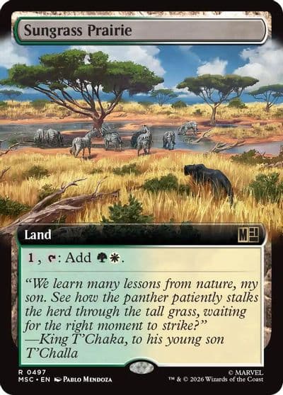 Sungrass Prairie Extended Art Commander: Marvel Super Heroes Magic card