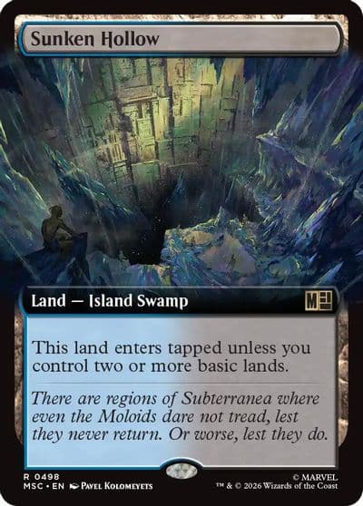 Sunken Hollow Extended Art Commander: Marvel Super Heroes Magic card