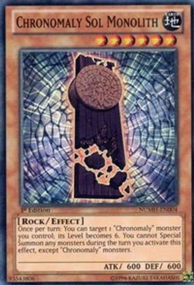 Chronomaly Sol Monolith Number Hunters Yu-Gi-Oh! card
