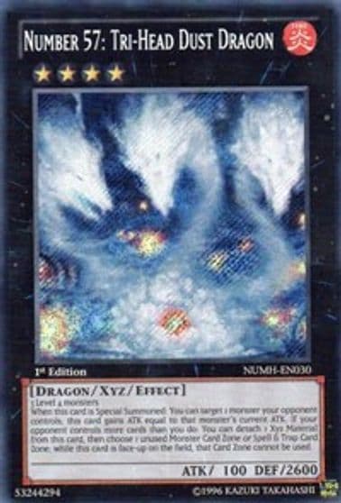 Number 57 Tri Head Dust Dragon Number Hunters Yu-Gi-Oh! card