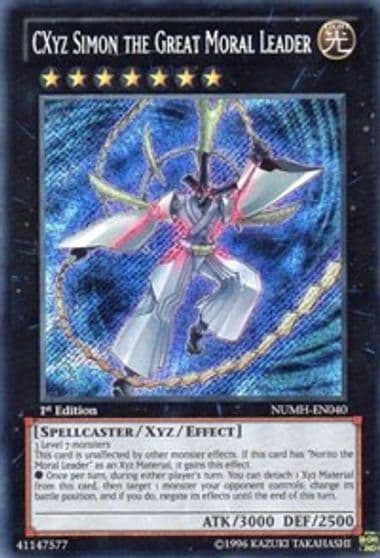 CXyz Simon the Great Moral Leader Number Hunters Yu-Gi-Oh! card