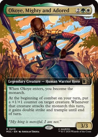 Okoye Mighty and Adored Extended Art Commander: Marvel Super Heroes Magic card