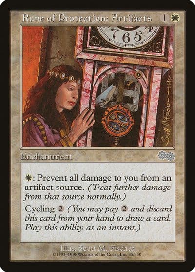Rune of Protection Artifacts Urza's Saga Magic card