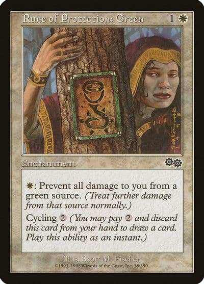 Rune of Protection Green Urza's Saga Magic card