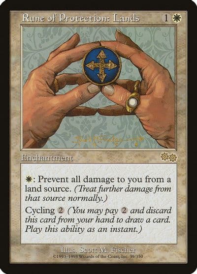 Rune of Protection Lands Urza's Saga Magic card